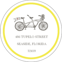 Citrus Tandem Bike Round Address Labels