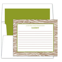 Green Wood Grain Note Cards