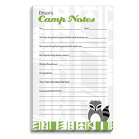 Green Border Raccoon Fill In Camp Notepads