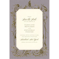 Lavender and Gold Scroll Frame Die-cut Frame Invitations
