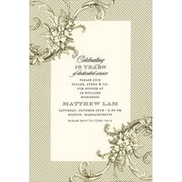 Black and Gold Floral Swag Die-cut Frame Invitations