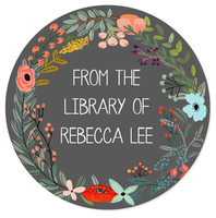 Charcoal Vine Wreath Library Round Stickers
