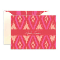 Pink Ikat Foldover Note Cards