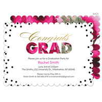 Floral Confetti Graduation Invitations
