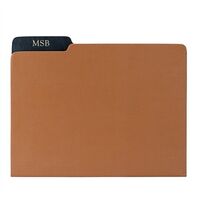 Personalized Tan Bonded Leather File Folder