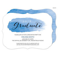 Blue Graduate Swash Graduation Invitations