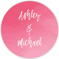 Pink Ombre Round Stickers