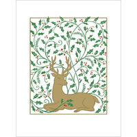 Embossed Stag with Greenery Holiday Cards
