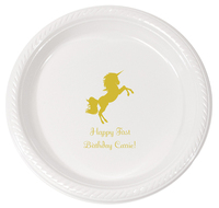 Personalized Unicorn Plastic Plates