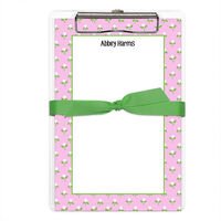 Pink Petite Flower Border Notepads with Clipboard
