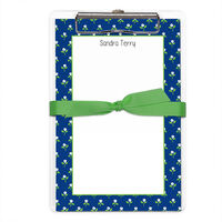 Blue Petite Flower Border Notepads with Clipboard