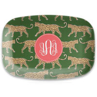 Leopard Green Melamine Platter
