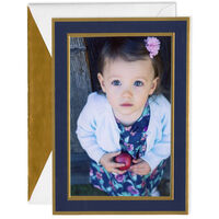 Navy and Gold Photo Foldover Holiday Cards