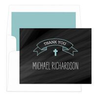 Chalkboard Cross Folded Thank You Note Cards