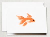 Brushstroke Goldfish Boxed Folded Note Cards