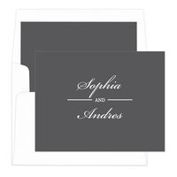 Grey Duo Name Foldover Note Cards
