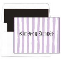 Lavender Stripe Foldover Note Cards