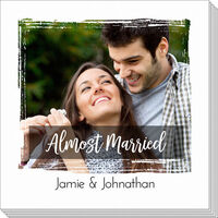 Almost Married Brushed Frame Photo Napkins