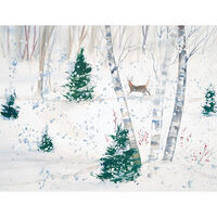 Deer in Snowy Forest Holiday Cards