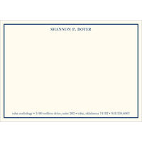 Navy Thin Border on Ivory Flat Note Cards