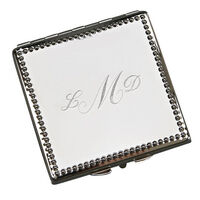 Engraved Beaded Border Square Compact