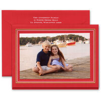 Engraved White and Gold Photo Cards