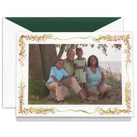 Ribbon and Berries Folded Photo Holiday Cards