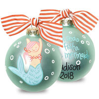 Mermaid Glass Christmas Ornament