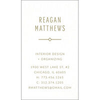 Vertical Diamond Motif Letterpress Business Cards