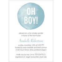 Watercolor Oh Boy Baby Shower Invitations