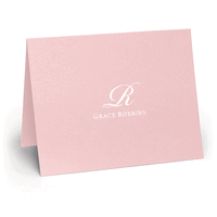 Script Initial Folded Shimmer Note Cards