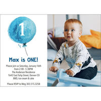 Blue Birthday Balloon Invitations