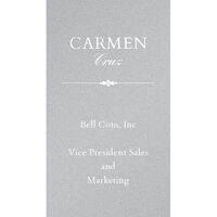 Vertical Elegant Script Double Sided Shimmer Contact Cards