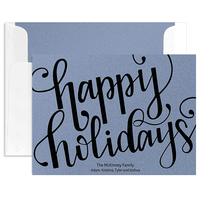 Happy Holidays Flat Shimmer Holiday Cards