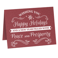 Peace and Prosperity Folded Shimmer Holiday Cards