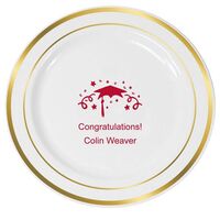 Grad Party Premium Banded Plastic Plates