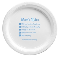 Mom's Rules Wash Your Hands Paper Plates