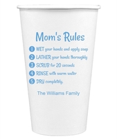Mom's Rules Wash Your Hands Paper Coffee Cups