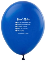 Mom's Rules Wash Your Hands Latex Balloons