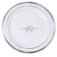 Elegant Ampersand Premium Banded Plastic Plates