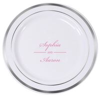 Duo Name Premium Banded Plastic Plates