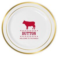 BBQ Cow Premium Banded Plastic Plates