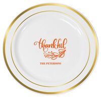 Thankful Premium Banded Plastic Plates