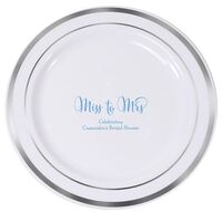 Miss To Mrs Premium Banded Plastic Plates