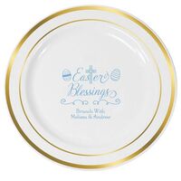 Easter Blessings Premium Banded Plastic Plates