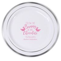 Follow The Bunny Premium Banded Plastic Plates