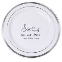 Seventy & Sensational Premium Banded Plastic Plates