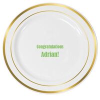 Your Choice of Text Premium Banded Plastic Plates
