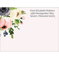 Large Gray and Pink Roses Mailing Labels