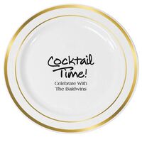 Studio Cocktail Time Premium Banded Plastic Plates